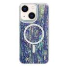 For iPhone 14 Plus Shell Texture Multicolor MagSafe TPU Phone Case(Peacock Blue) - 1