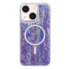 For iPhone 14 Plus Shell Texture Multicolor MagSafe TPU Phone Case(Purple) - 1