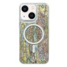 For iPhone 14 Plus Shell Texture Multicolor MagSafe TPU Phone Case(Olive Colour) - 1