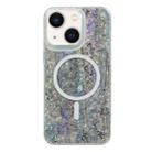 For iPhone 14 Plus Shell Texture Multicolor MagSafe TPU Phone Case(Silver Gray) - 1