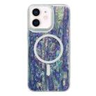 For iPhone 12 / 12 Pro Shell Texture Multicolor MagSafe TPU Phone Case(Peacock Blue) - 1