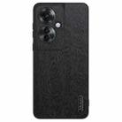 For OPPO Reno11 F Tree Bark Leather Shockproof Phone Case(Black) - 1