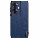 For OPPO Reno11 F Tree Bark Leather Shockproof Phone Case(Blue) - 1