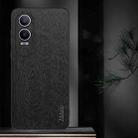 For OPPO K12X Tree Bark Leather Shockproof Phone Case(Black) - 2