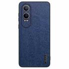 For OPPO K12X Tree Bark Leather Shockproof Phone Case(Blue) - 1