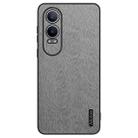 For OPPO K12X Tree Bark Leather Shockproof Phone Case(Grey) - 1
