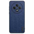 For  OPPO Reno12 F 5G Tree Bark Leather Shockproof Phone Case(Blue) - 1