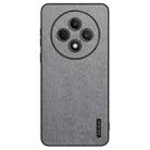 For  OPPO Reno12 F 5G Tree Bark Leather Shockproof Phone Case(Grey) - 1