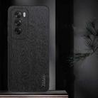 For OPPO Reno12 Global Tree Bark Leather Shockproof Phone Case(Blue) - 2