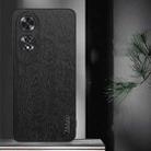 For OPPO A60 4G Global Tree Bark Leather Shockproof Phone Case(Grey) - 2