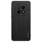 For  OPPO A5  Pro Tree Bark Leather Shockproof Phone Case(Black) - 1