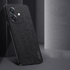 For OPPO  A5 Pro Global Tree Bark Leather Shockproof Phone Case(Grey) - 3