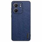 For OPPO A5X Tree Bark Leather Shockproof Phone Case(Blue) - 1