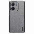 For OPPO A5X Tree Bark Leather Shockproof Phone Case(Grey) - 1