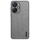 For Xiaomi Redmi 13C 5G Tree Bark Leather Shockproof Phone Case(Grey) - 1