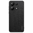 For Xiaomi Redmi 10 Tree Bark Leather Shockproof Phone Case(Black) - 1