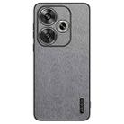 For Xiaomi Redmi Turbo 3 Tree Bark Leather Shockproof Phone Case(Grey) - 1