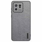 For Xiaomi  13 Tree Bark Leather Shockproof Phone Case(Grey) - 1