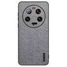 For Xiaomi 13 Ultra Tree Bark Leather Shockproof Phone Case(Grey) - 1