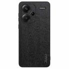 For Xiaomi Redmi Note 13 Pro+ Tree Bark Leather Shockproof Phone Case(Black) - 1