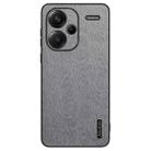 For Xiaomi Redmi Note 13 Pro+ Tree Bark Leather Shockproof Phone Case(Grey) - 1