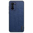 For Xiaomi Redmi K40 Tree Bark Leather Shockproof Phone Case(Blue) - 1