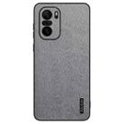 For Xiaomi Redmi K40 Pro Tree Bark Leather Shockproof Phone Case(Grey) - 1