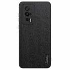 For Xiaomi Redmi K60 Tree Bark Leather Shockproof Phone Case(Black) - 1