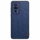 For Xiaomi Redmi K60 Tree Bark Leather Shockproof Phone Case(Blue) - 1