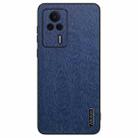 For Xiaomi Redmi K60E Tree Bark Leather Shockproof Phone Case(Blue) - 1