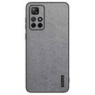 For Xiaomi Redmi Note 11 5G Tree Bark Leather Shockproof Phone Case(Grey) - 1