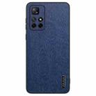 For Xiaomi Redmi Note 11 5G Tree Bark Leather Shockproof Phone Case(Blue) - 1