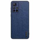 For Xiaomi Redmi Note 11E 5G Tree Bark Leather Shockproof Phone Case(Blue) - 1