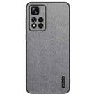 For Xiaomi Redmi Note 11 Pro 5G Tree Bark Leather Shockproof Phone Case(Grey) - 1