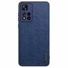 For Xiaomi Redmi Note 11 Pro 5G Tree Bark Leather Shockproof Phone Case(Blue) - 1