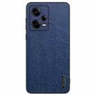 For Xiaomi Redmi Note 12 5G Global Tree Bark Leather Shockproof Phone Case(Blue) - 1