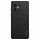 For Xiaomi Redmi 12 5G Tree Bark Leather Shockproof Phone Case(Black) - 1