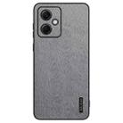 For Xiaomi Redmi 12 5G Tree Bark Leather Shockproof Phone Case(Grey) - 1