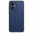 For Xiaomi Redmi 12 5G Tree Bark Leather Shockproof Phone Case(Blue) - 1