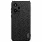 For Xiaomi Redmi Note 12 Turbo Tree Bark Leather Shockproof Phone Case(Black) - 1