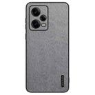 For Xiaomi Redmi Note 12 Pro 5G Tree Bark Leather Shockproof Phone Case(Grey) - 1
