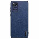 For Xiaomi Redmi Note 11 Pro Global Tree Bark Leather Shockproof Phone Case(Blue) - 1