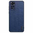 For Xiaomi Redmi Note 11 Global Tree Bark Leather Shockproof Phone Case(Blue) - 1