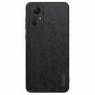 For Xiaomi Redmi Note 12S 4G Tree Bark Leather Shockproof Phone Case(Black) - 1