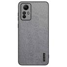 For Xiaomi Redmi Note 12S 4G Tree Bark Leather Shockproof Phone Case(Grey) - 1