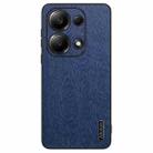 For Xiaomi Redmi Note 13 Pro 4G Tree Bark Leather Shockproof Phone Case(Blue) - 1