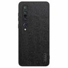 For Xiaomi Mi 10 Pro Tree Bark Leather Shockproof Phone Case(Black) - 1