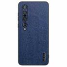 For Xiaomi Mi 10 Pro Tree Bark Leather Shockproof Phone Case(Blue) - 1