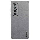 For Xiaomi Mi 10S Tree Bark Leather Shockproof Phone Case(Grey) - 1