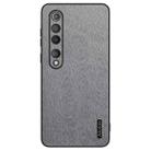 For Xiaomi Mi 10 Tree Bark Leather Shockproof Phone Case(Grey) - 1